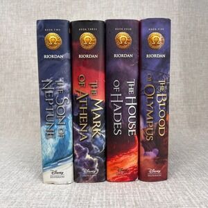 Lot Of 4 The Heroes of Olympus Hardcover Books 2 3 4 5 Novel Rick Riordan